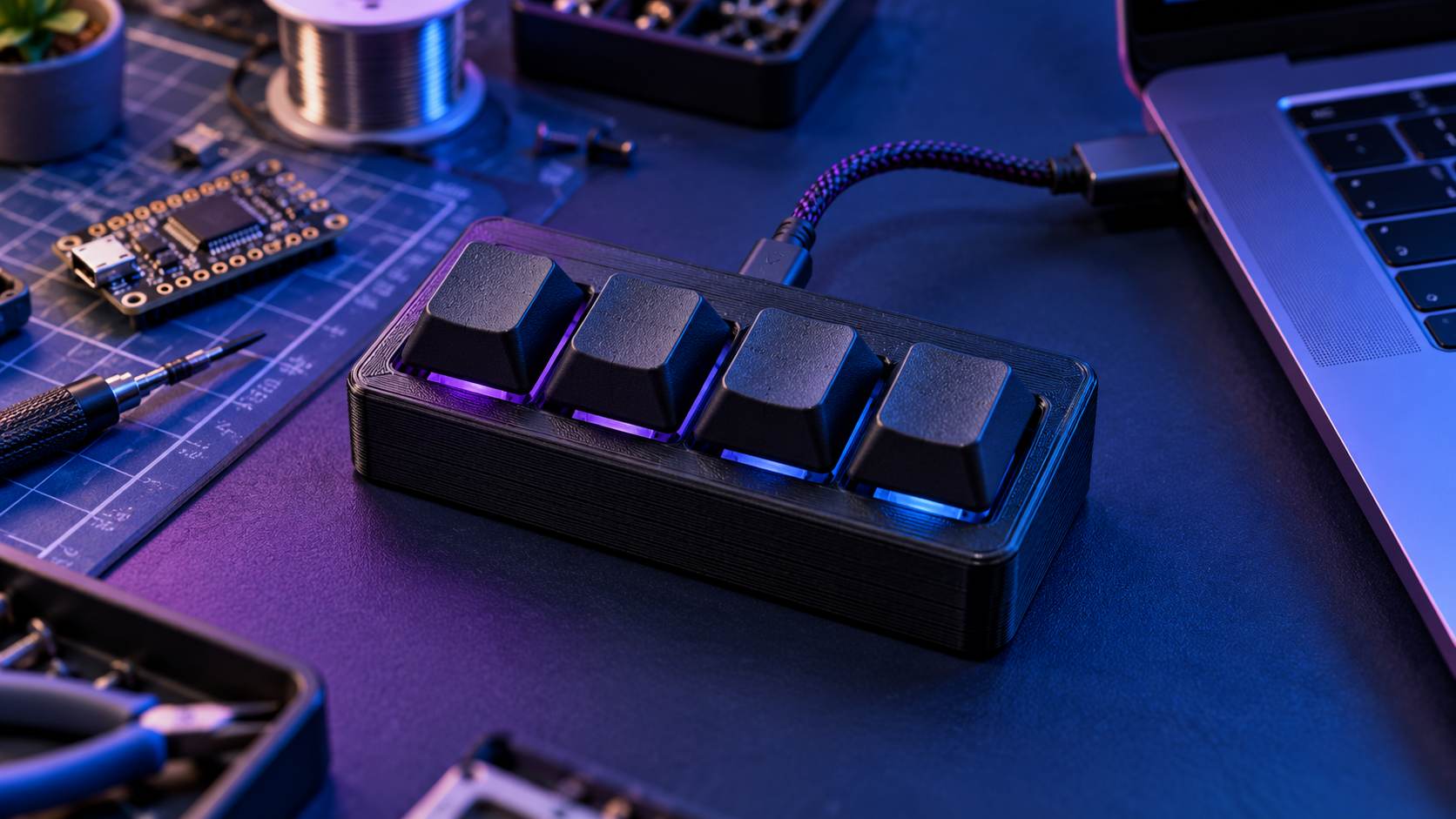 Concept visualization of AI Macro Console; physical build unverified