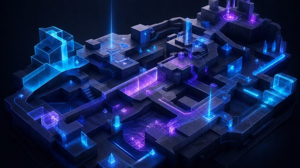 Thematic illustration for AI Prompt for Designing a Modular Game Level Blockout
