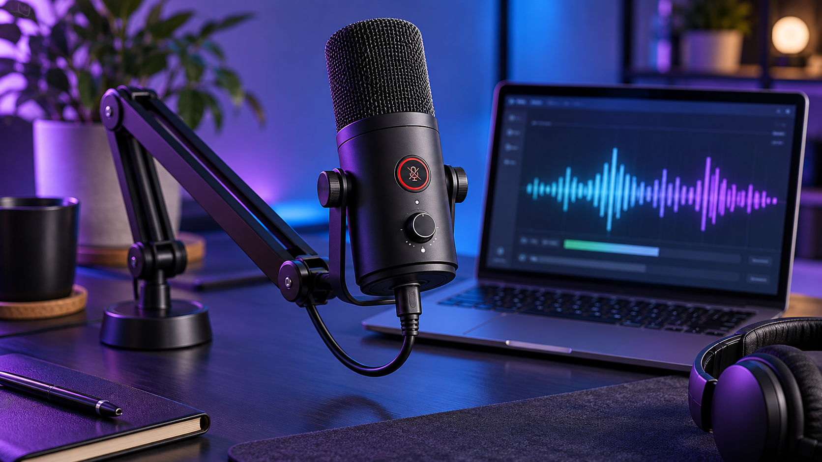 Concept visualization of AI USB-C Microphone Station; physical build unverified