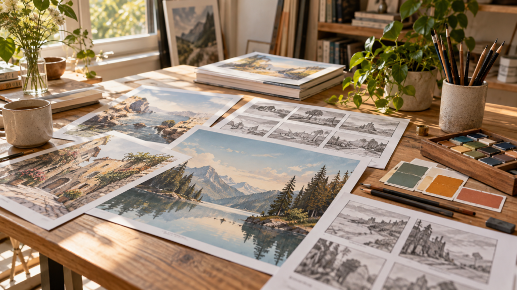 Consistent Editorial Illustration Series