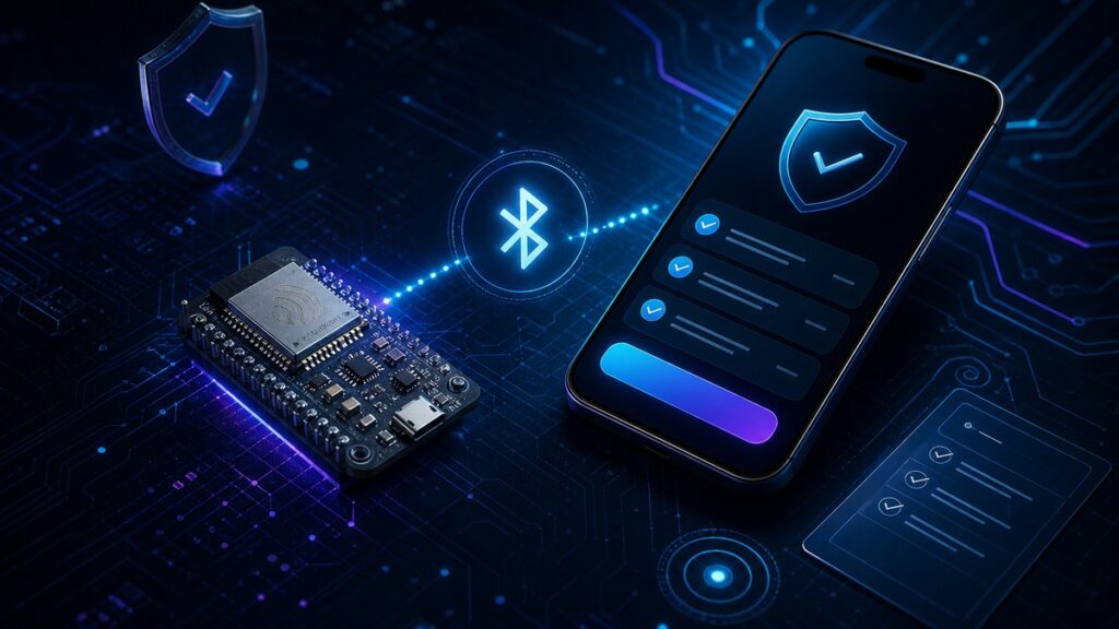 Thematic illustration for ESP32 BLE Provisioning Flow and Privacy Checklist