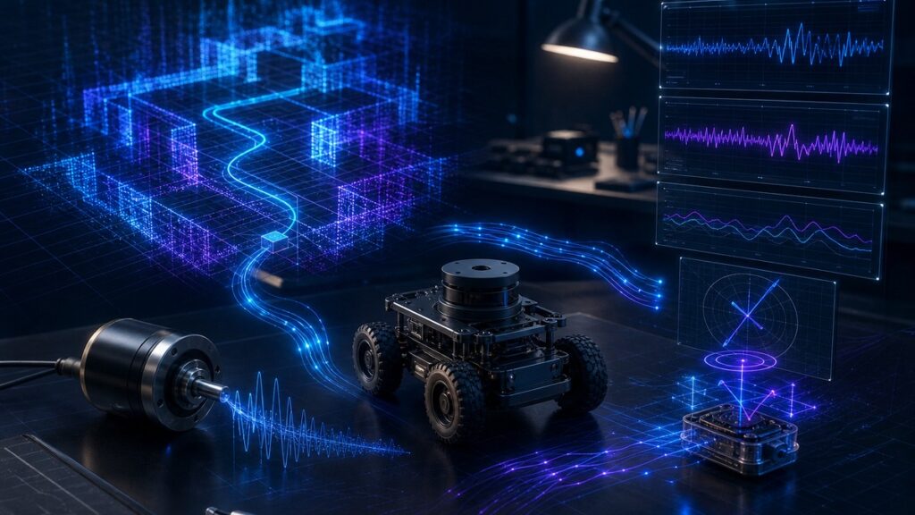 Thematic illustration for Mobile Robot Sensor Fusion and Odometry Debug Plan