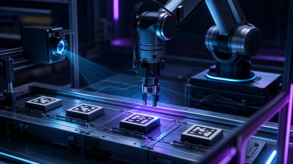 Thematic illustration for Robot Manipulator Pick-and-Place Calibration Troubleshooting Prompt