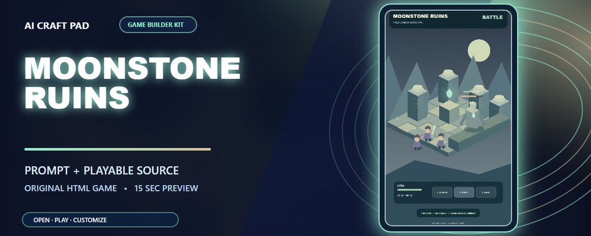 moonstone ruins game builder colorful gameplay preview