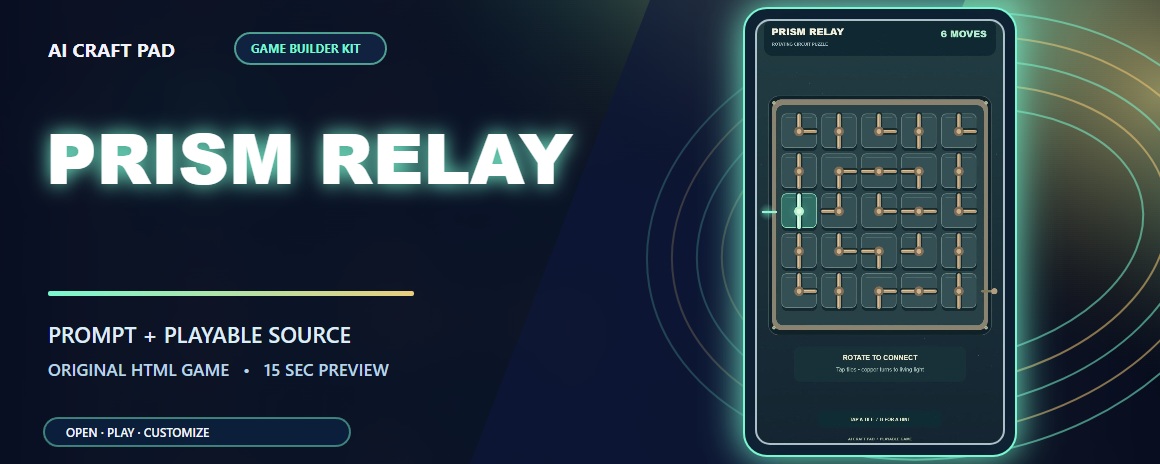 prism relay game builder colorful gameplay preview