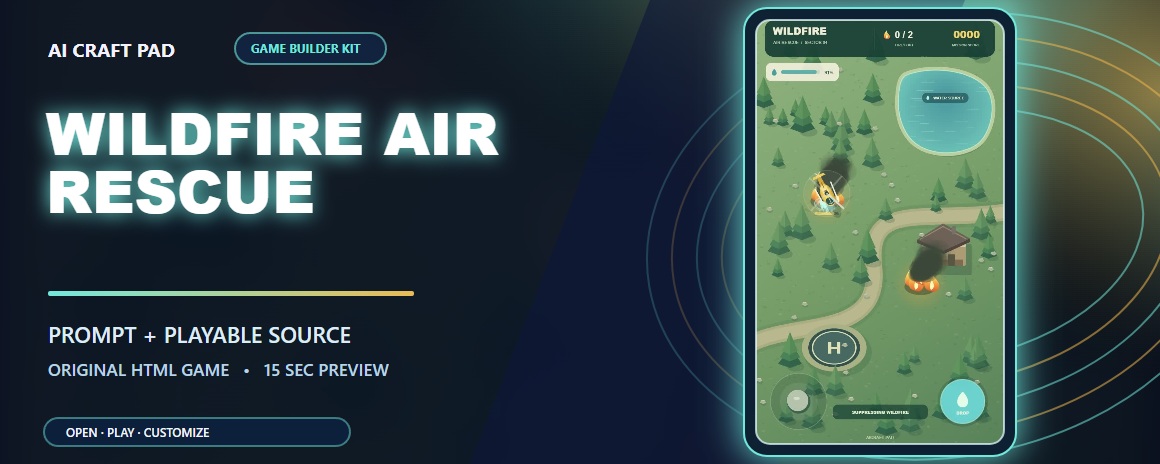 wildfire air rescue game builder colorful gameplay preview